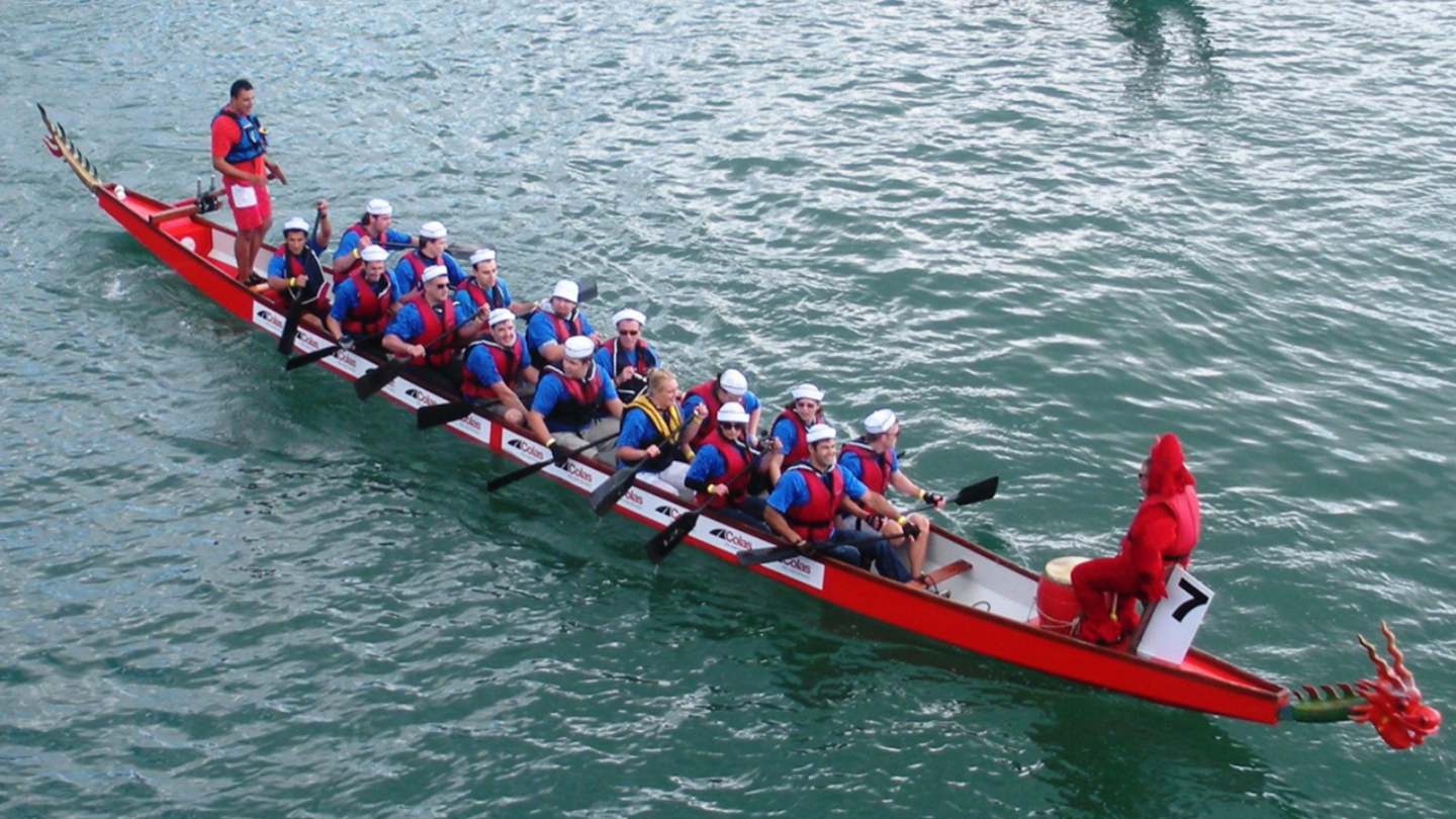 Image of dragon boat in the water